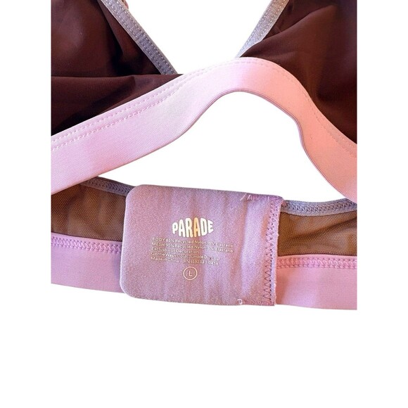 Parade Women’s L Wireless Bralette Purple w/ Pink Trim Unlined Comfort Bra - Picture 3 of 5